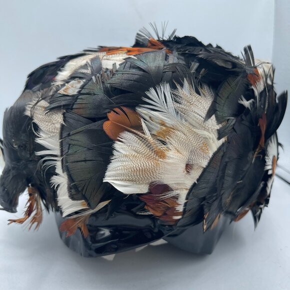 🎩 Vintage Christian Dior Feathered Hat – Paris-New York Label - Picture 2 of 12